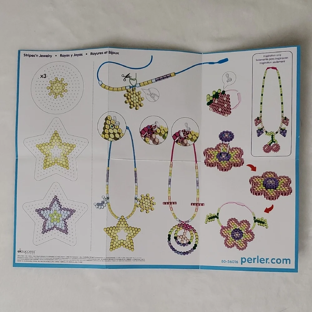 Star Necklace Perler Beads with 3 Pegboards Set Crafting